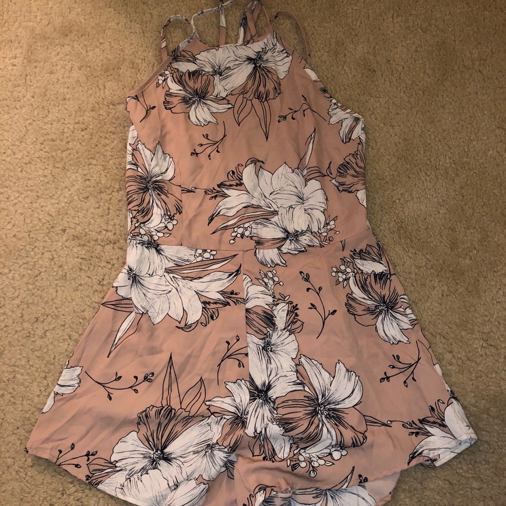 Pink Floral Romper